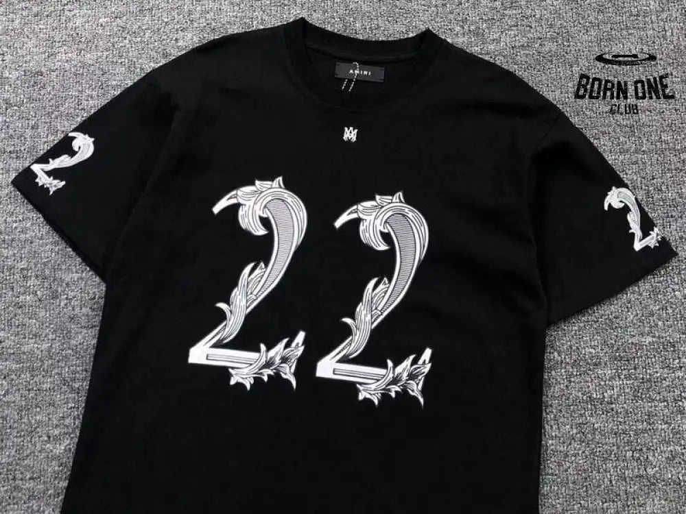 Camiseta Amiri 22 Logo-Print White Black