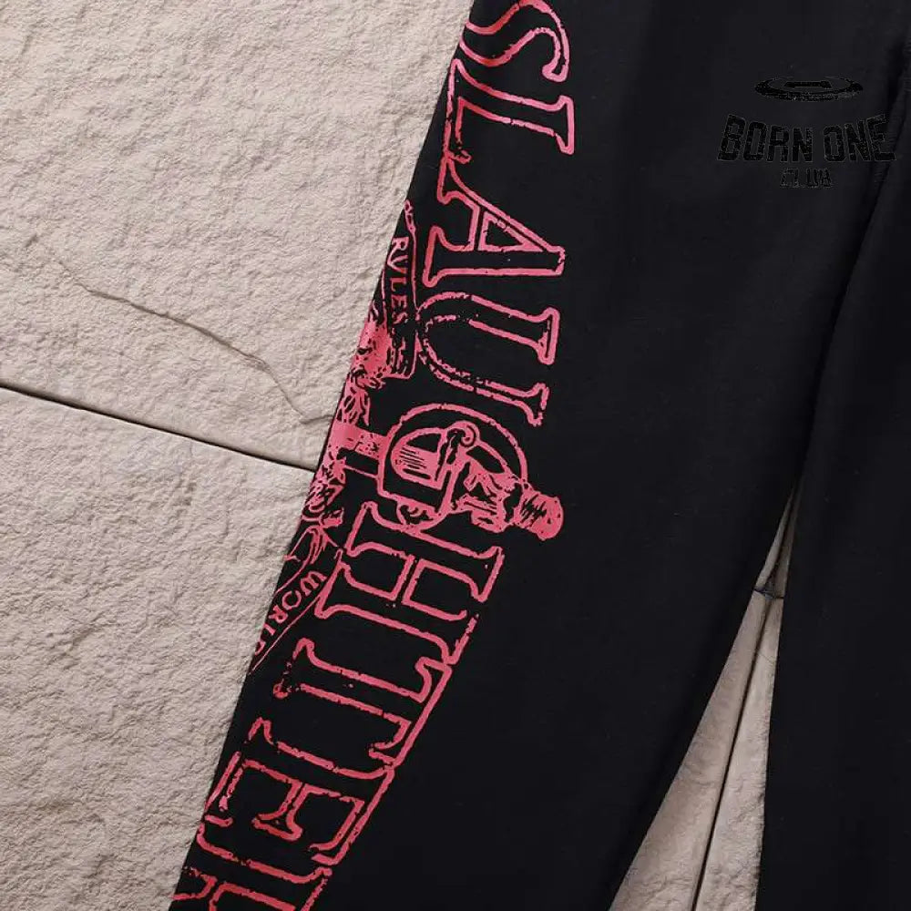 Calça Corteiz x 21 Savage Slaughter Gang Preta