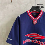 Camiseta Balenciaga Football V-neck Oversized Azul