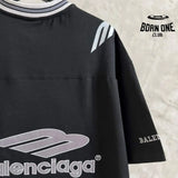 Camiseta Balenciaga Football V-neck Oversized Preta