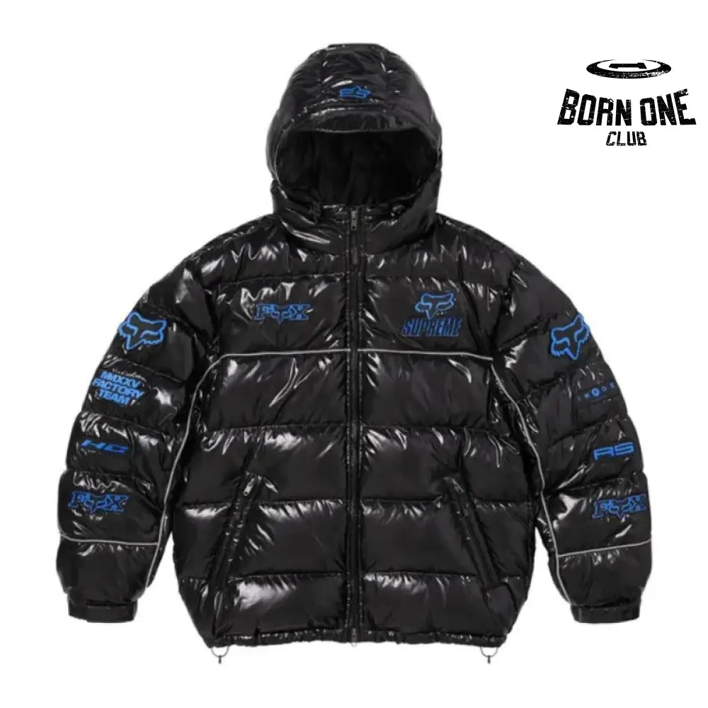 Jaqueta Supreme x Fox Racing Shiny Down Puffer Black