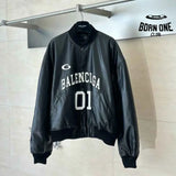 Jaqueta Balenciaga Basketball Bomber Leather Black