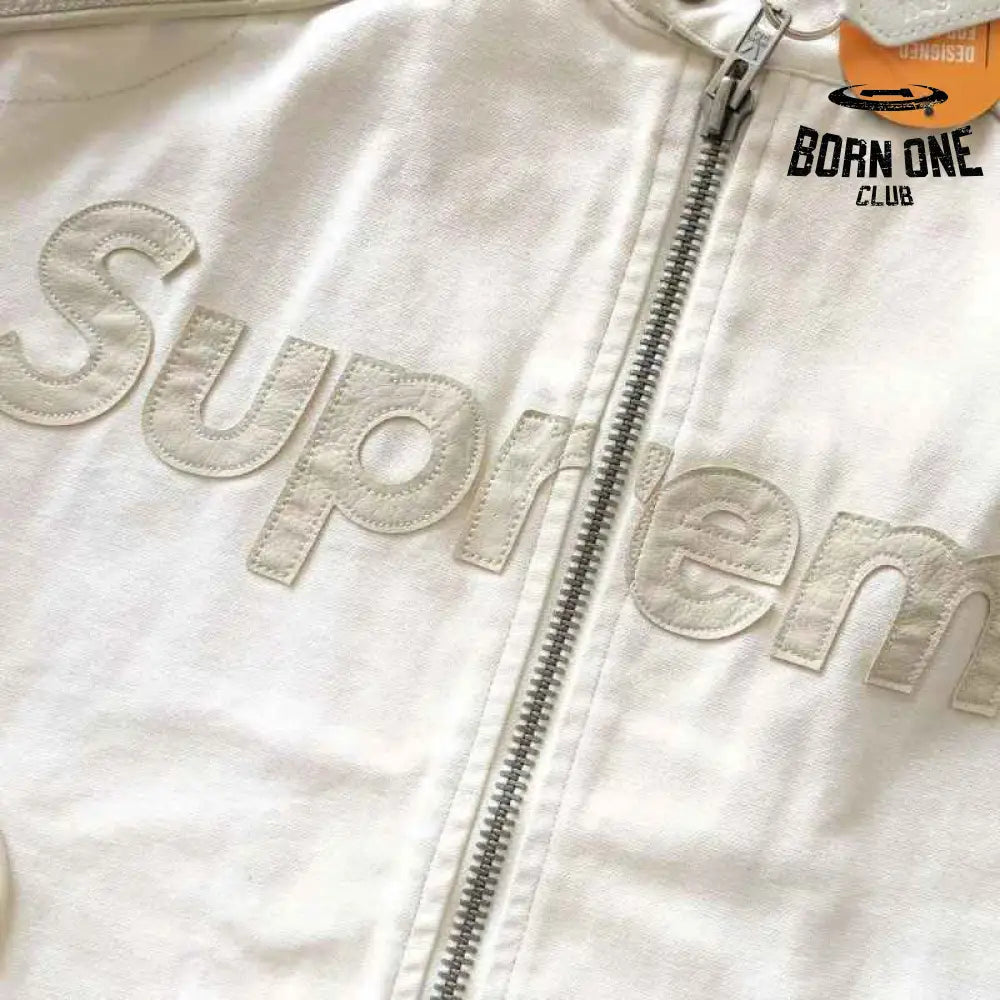 Jaqueta Supreme x Vanson Leathers Cordura White Cream