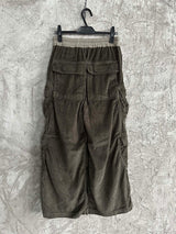 Rick Owens DRKSHDW Cargo Calça Green Cotelê (Alta Qualidade)