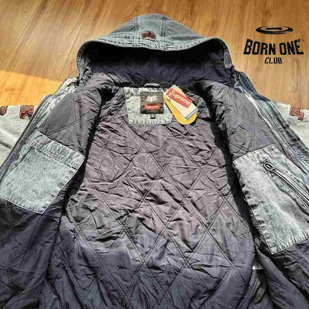 Jaqueta Supreme x Fox Racing Hooded Work Denim