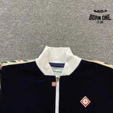 Conjunto Casablanca Veludo Logo Azul