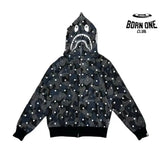 Bape Shark Polka Dot Moletom Zíper