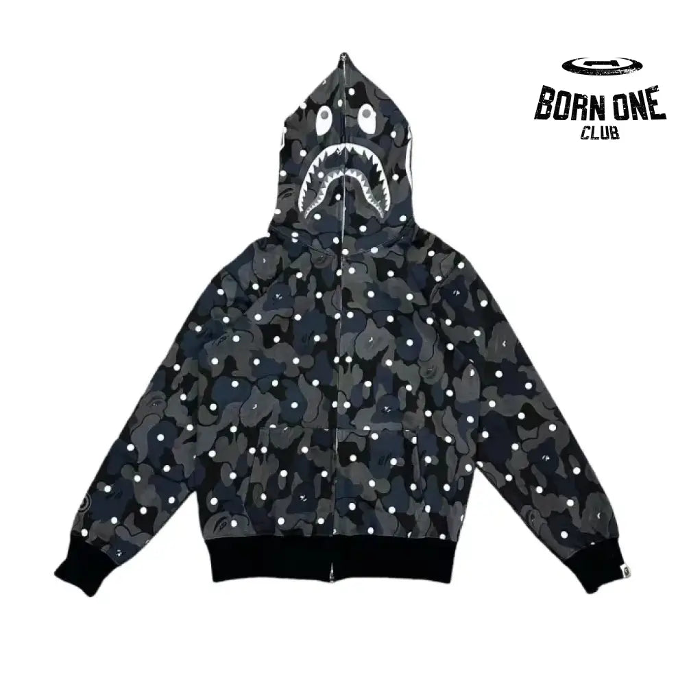 Bape Shark Polka Dot Moletom Zíper