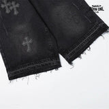 Bermuda Jeans Chrome Hearts Cross Preta