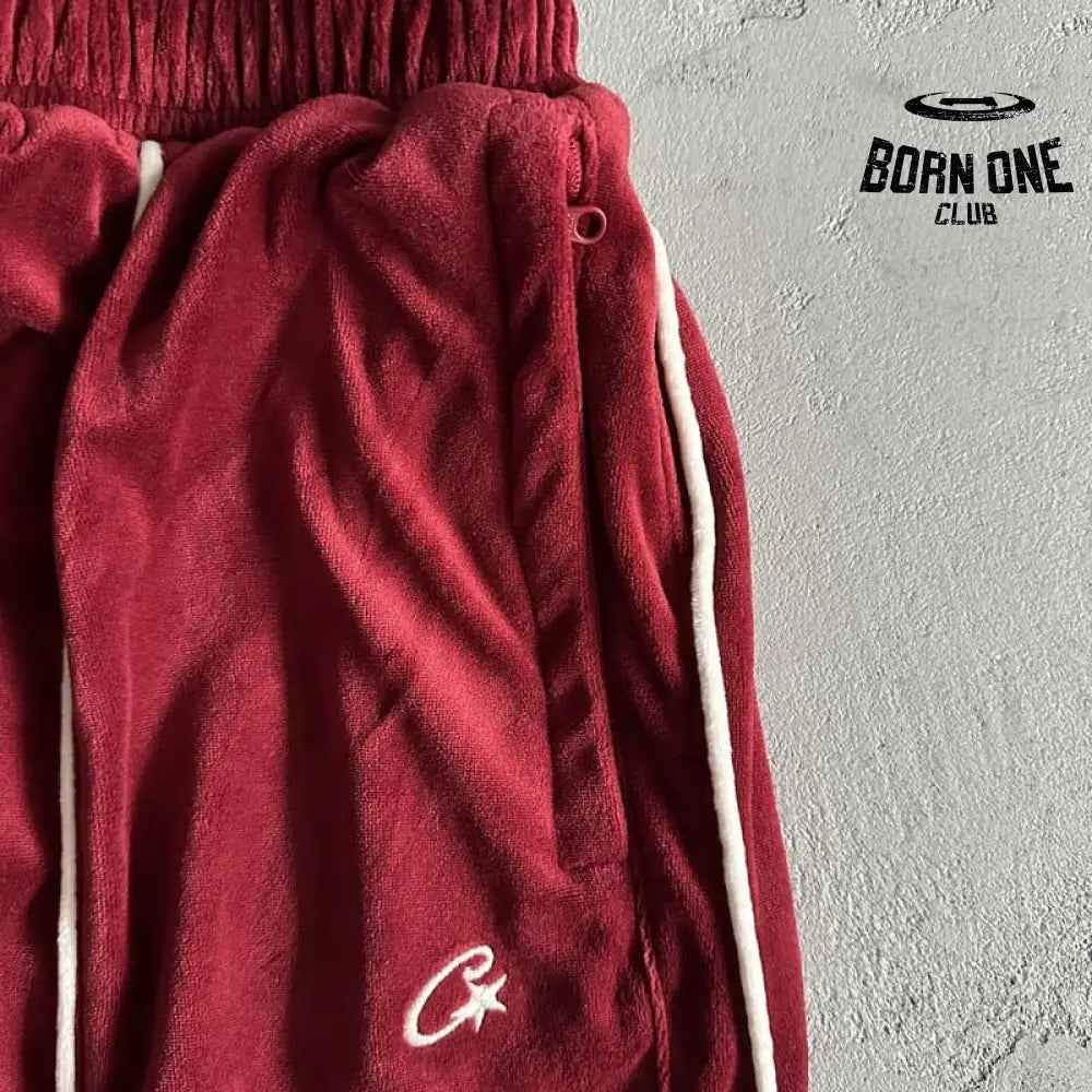 Conjunto Corteiz Veludo Vermelho