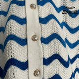 Conjunto Casablanca Crochê Gradiente Azul