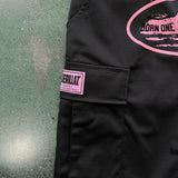 Calça Corteiz Cargo Preta e Rosa