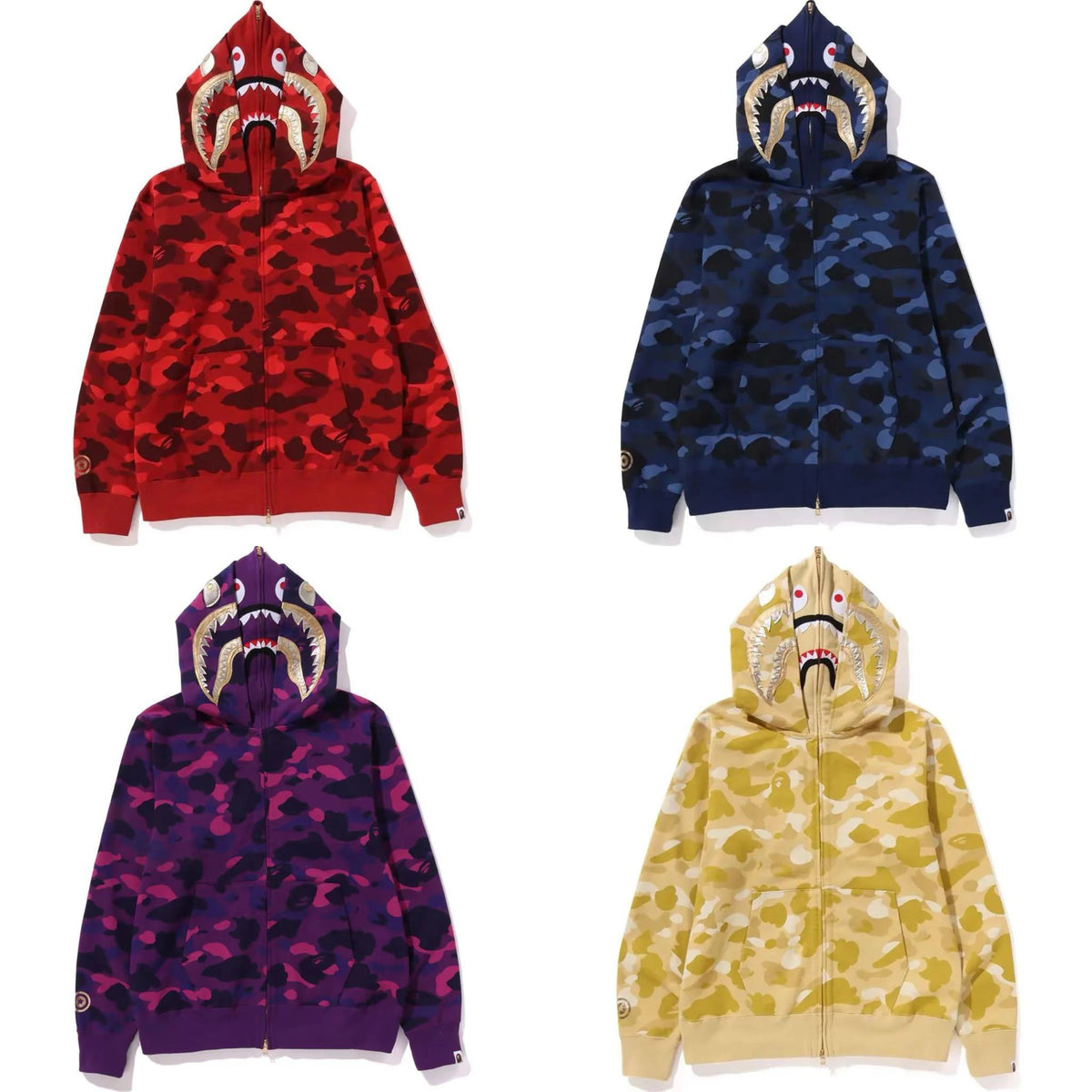 Bape Shark Moletom Zíper Gold Teeth