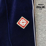 Conjunto Casablanca Veludo Logo Azul