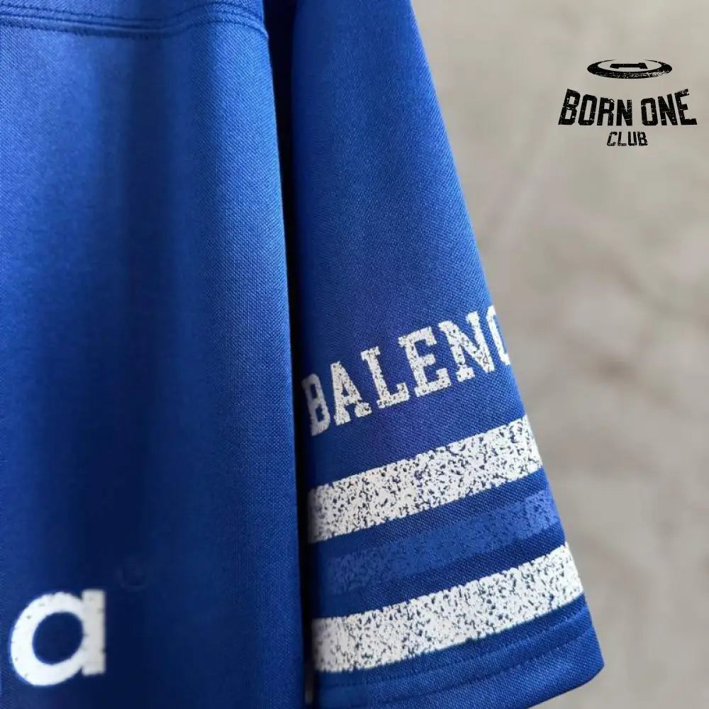 Camiseta Balenciaga Jersey V-neck Oversized Azul