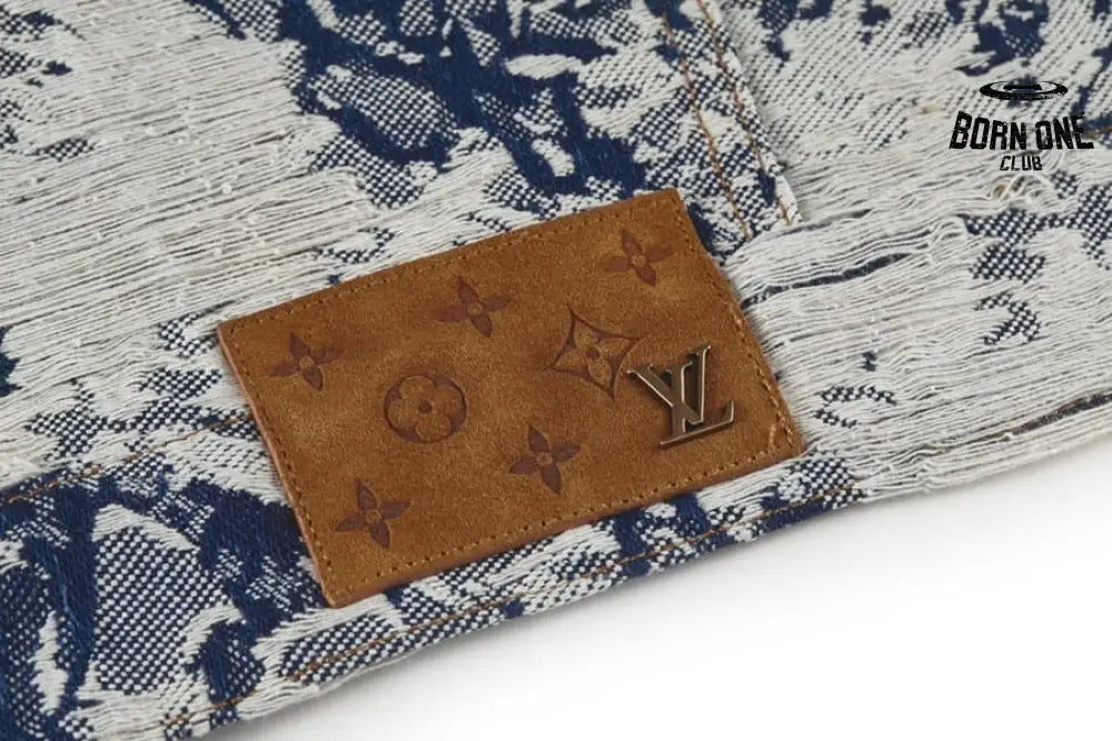 Jaqueta Louis Vuitton Distressed Floral Denim