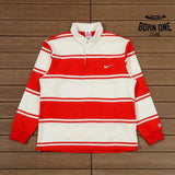 Camisa Supreme x Nike Stripe Rugby Vermelha/Branca