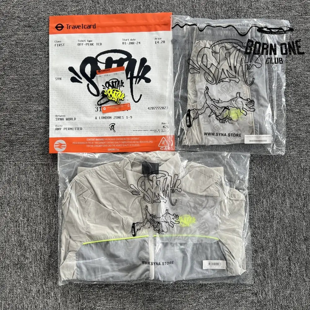 Conjunto Synaworld 'Syna Logo' Shell Cinza/Verde