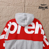 Moletom Supreme Big Logo Jacquard Red Grey