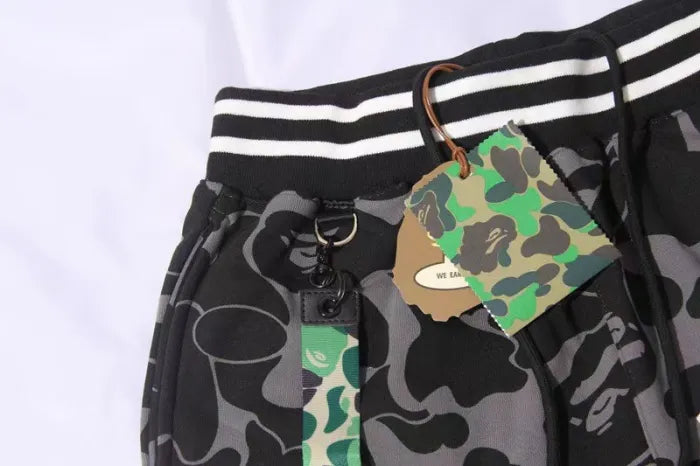 Bape Shorts Black Camo Beach