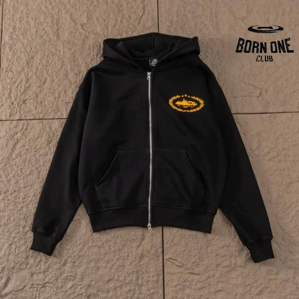 Conjunto Corteiz Superior Royale Preto/Amarelo