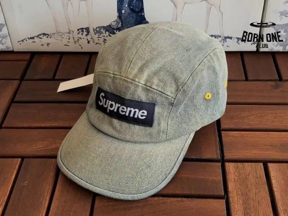 Boné Supreme Washed Chino Twill Camp Blue Jeans