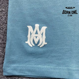Camiseta Amiri Staggered Logo Azul