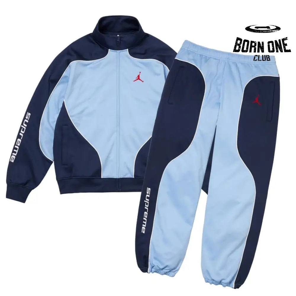 Conjunto Supreme x Jordan Tricot Track Blue