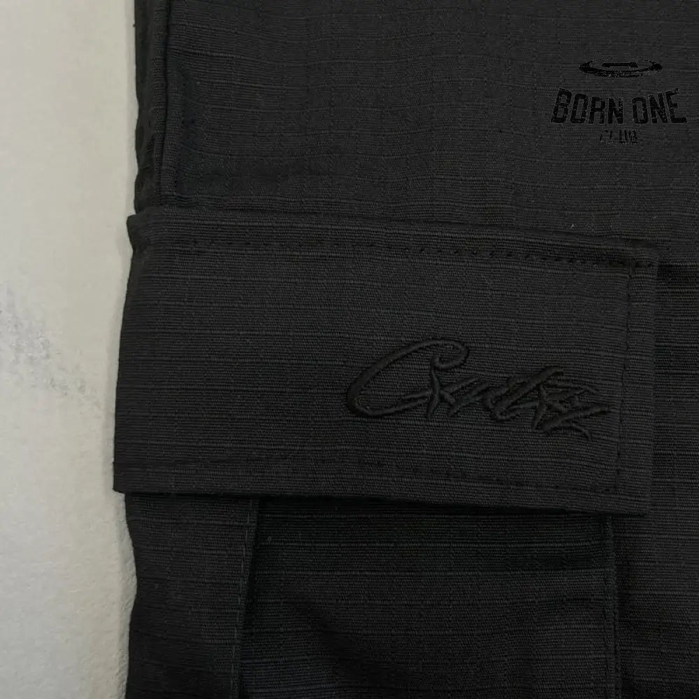Shorts Cargo Corteiz Logo Preto