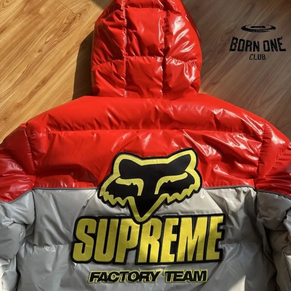 Jaqueta Supreme x Fox Racing Shiny Down Puffer White