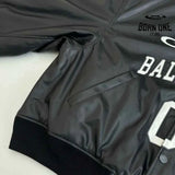 Jaqueta Balenciaga Basketball Bomber Leather Black