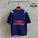 Camiseta Balenciaga Football V-neck Oversized Azul