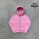 Jaqueta Corteiz Hybrid Knit Alcatraz Rosa
