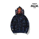 Bape Shark Tiger Head Moletom Zíper