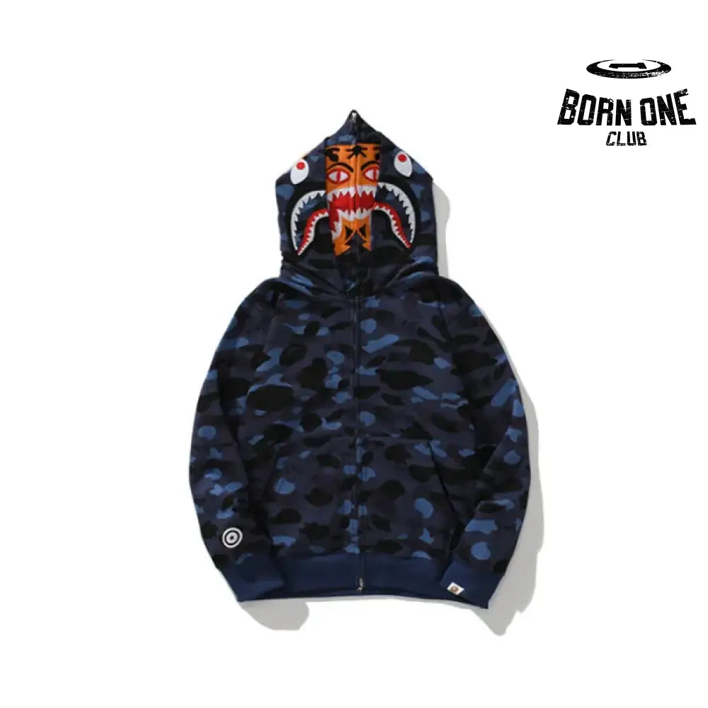 Bape Shark Tiger Head Moletom Zíper