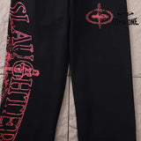 Calça Corteiz x 21 Savage Slaughter Gang Preta