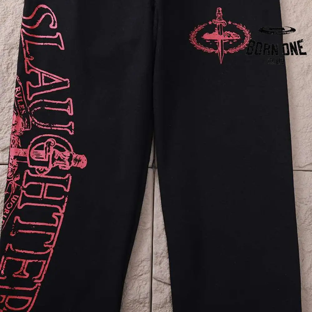 Calça Corteiz x 21 Savage Slaughter Gang Preta