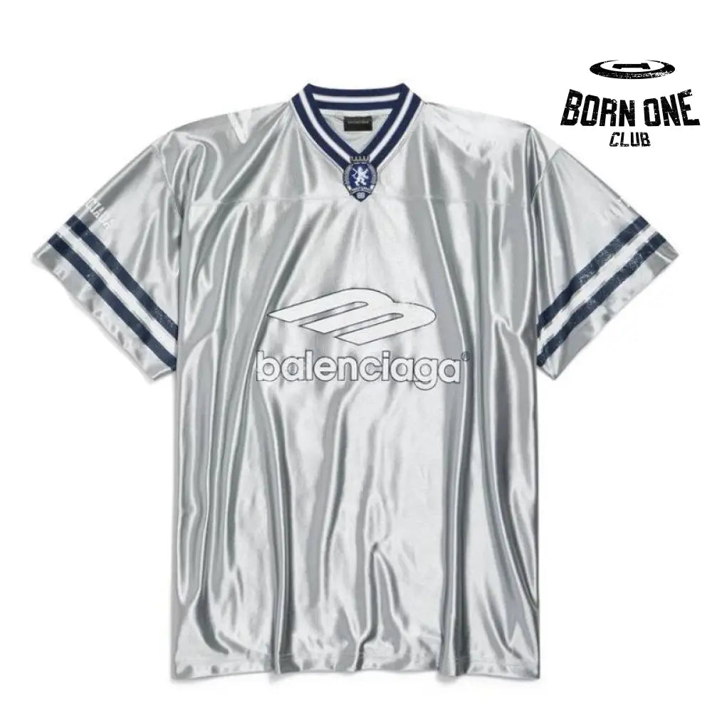 Camiseta Balenciaga Jersey V-neck Oversized Cinza
