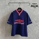 Camiseta Balenciaga Football V-neck Oversized Azul