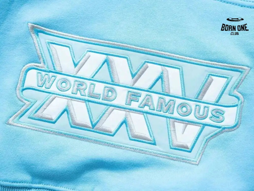 Moletom Supreme Football Zip Up Hooded Light Blue