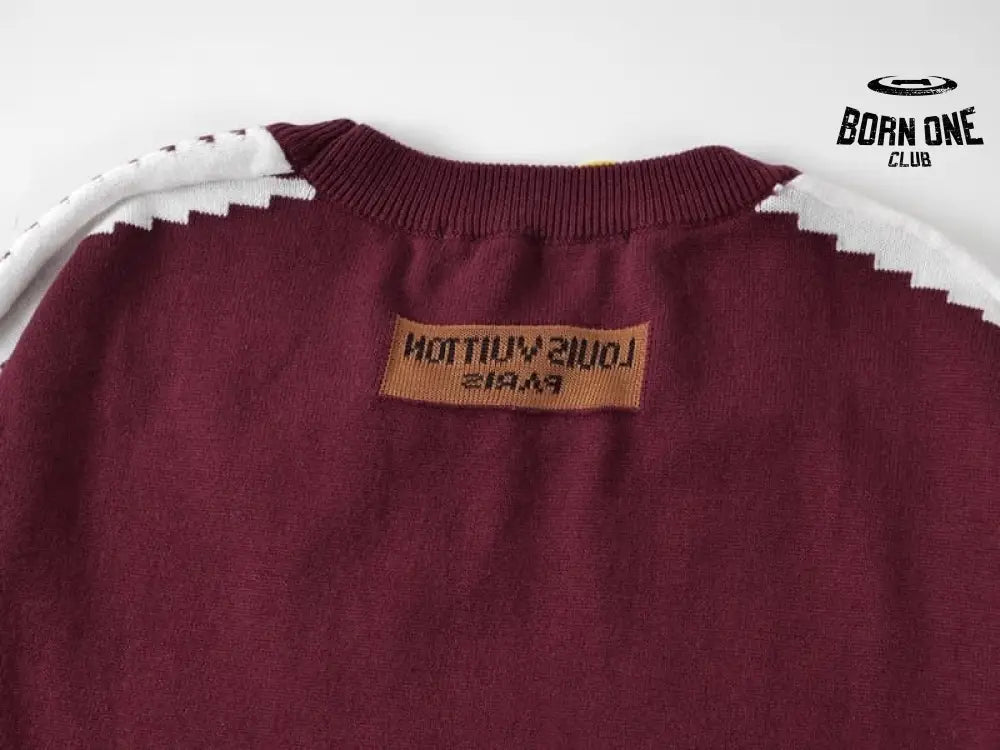 Camiseta Louis Vuitton Short-Sleeved Cotton Intarsia Crewneck