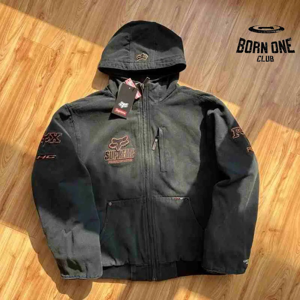 Jaqueta Supreme x Fox Racing Hooded Work Black