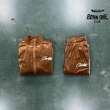 Conjunto Corteiz Veludo Marrom