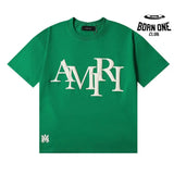 Camiseta Amiri Staggered Logo Verde