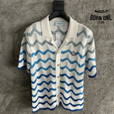 Conjunto Casablanca Crochê Gradiente Azul