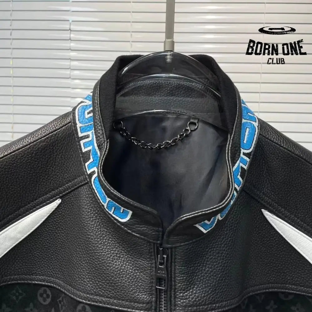 Jaqueta Couro Louis Vuitton Leather Mix Biker