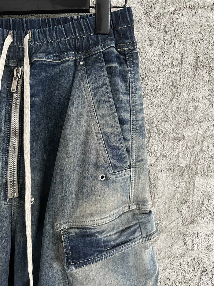 Rick Owens DRKSHDW Cargo Calça Jeans (Alta Qualidade)