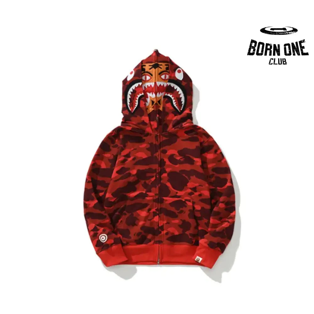 Bape Shark Tiger Head Moletom Zíper