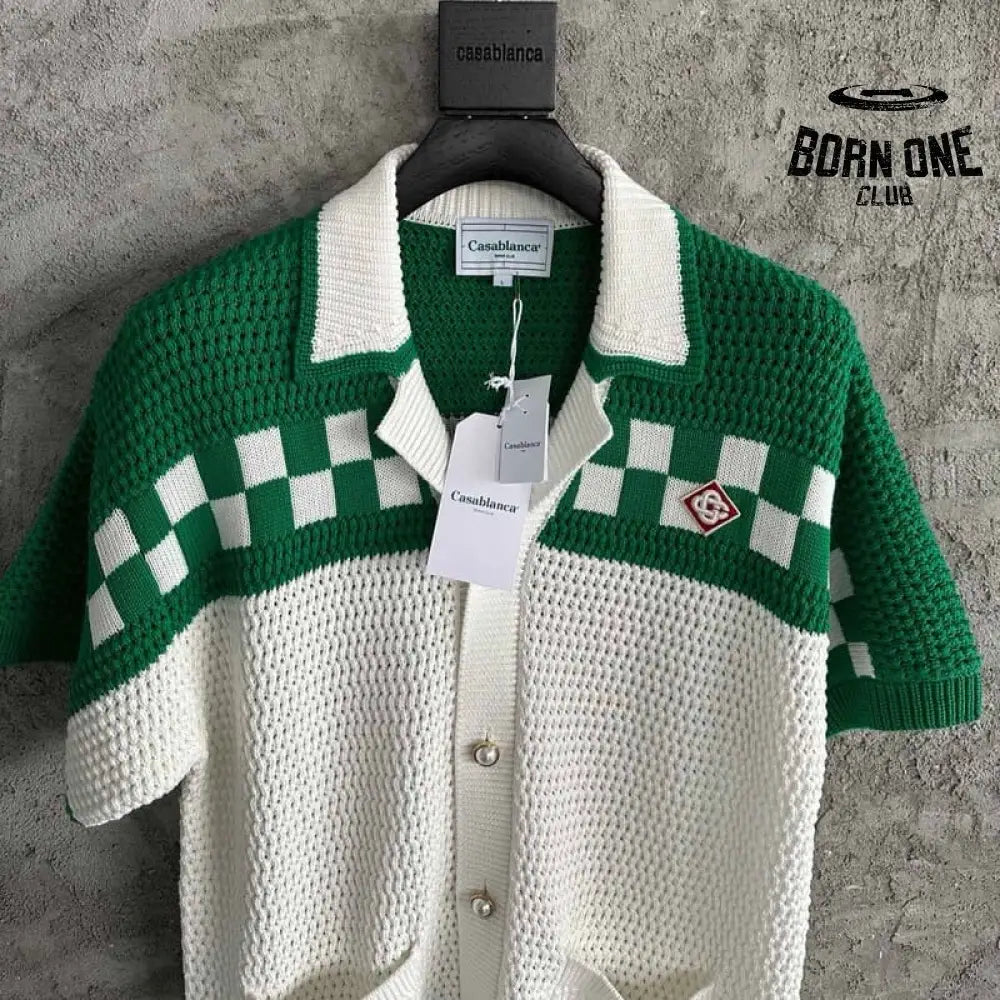 Conjunto Casablanca Crochê Branco/Verde