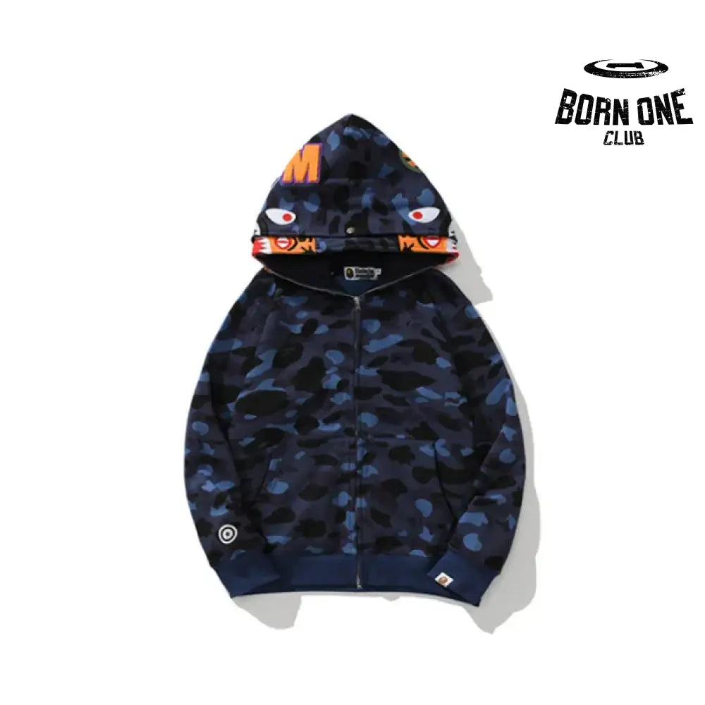 Bape Shark Tiger Head Moletom Zíper